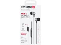 SWISSTEN slušalice + mikrofon, USB-C, In-ear, metalne, crne - 05180145