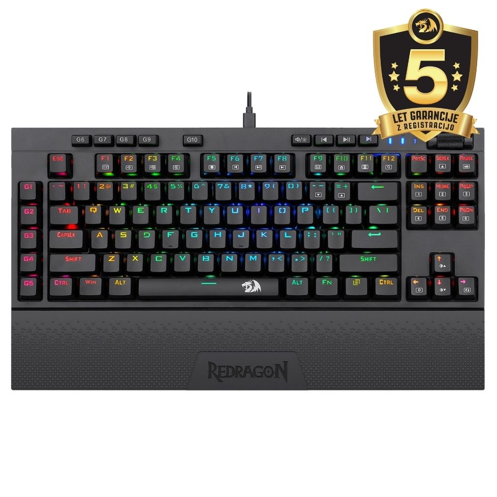 GAMING TIPKOVNICA REDRAGON VISHNU K596RGB - rdeča stikala
