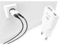 SWISSTEN punjač za AC220, GaN, 30W, SLIM, USB-C + USB-A, Bijeli - 03100057