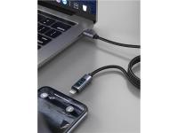 SWISSTEN kabel LED indikator, USB-C/Lightning 1,5 m, 30W, tekstilni crni - 03050106
