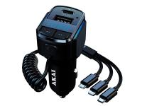 AKAI FM transmiter USB+C punjač, BT, HandFree, Lightning,C,mic, 12-24V, FMT-32BT - 05160050