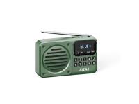 AKAI radio prijenosni FM, AM, BT, LCD, USB, punjiva baterija, zeleni APR-300 - 05270014