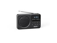 AKAI radio prijenosni FM, AM, BT, LCD, USB punjiva baterija, crni APR-300BK - 05270015