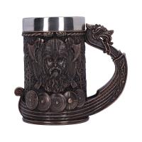 NEMESIS NOW BRONZE DRAKKAR VIKING TANKARD 15CM