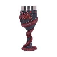 NEMESIS NOW DRAGON COIL GOBLET RED 20CM