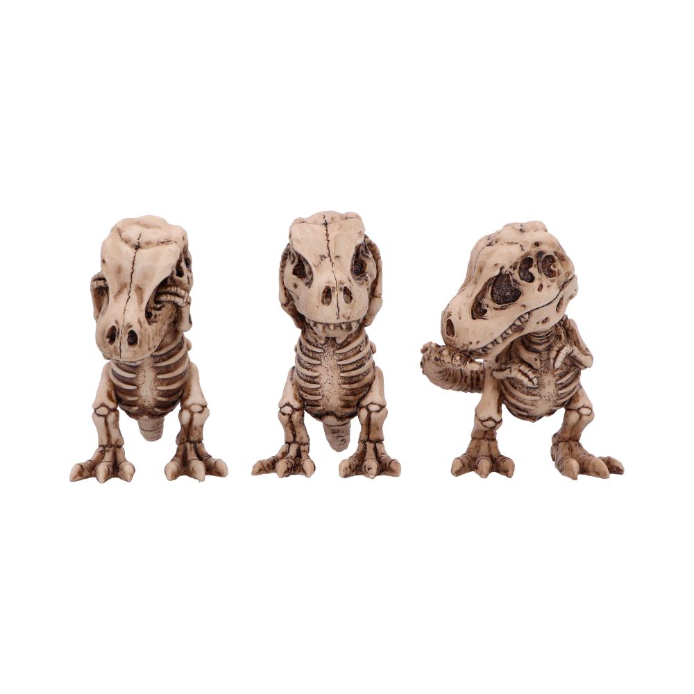 NEMESIS NOW THREE WISE TYRANNOSAURUS REX SKELETONS 9.3CM