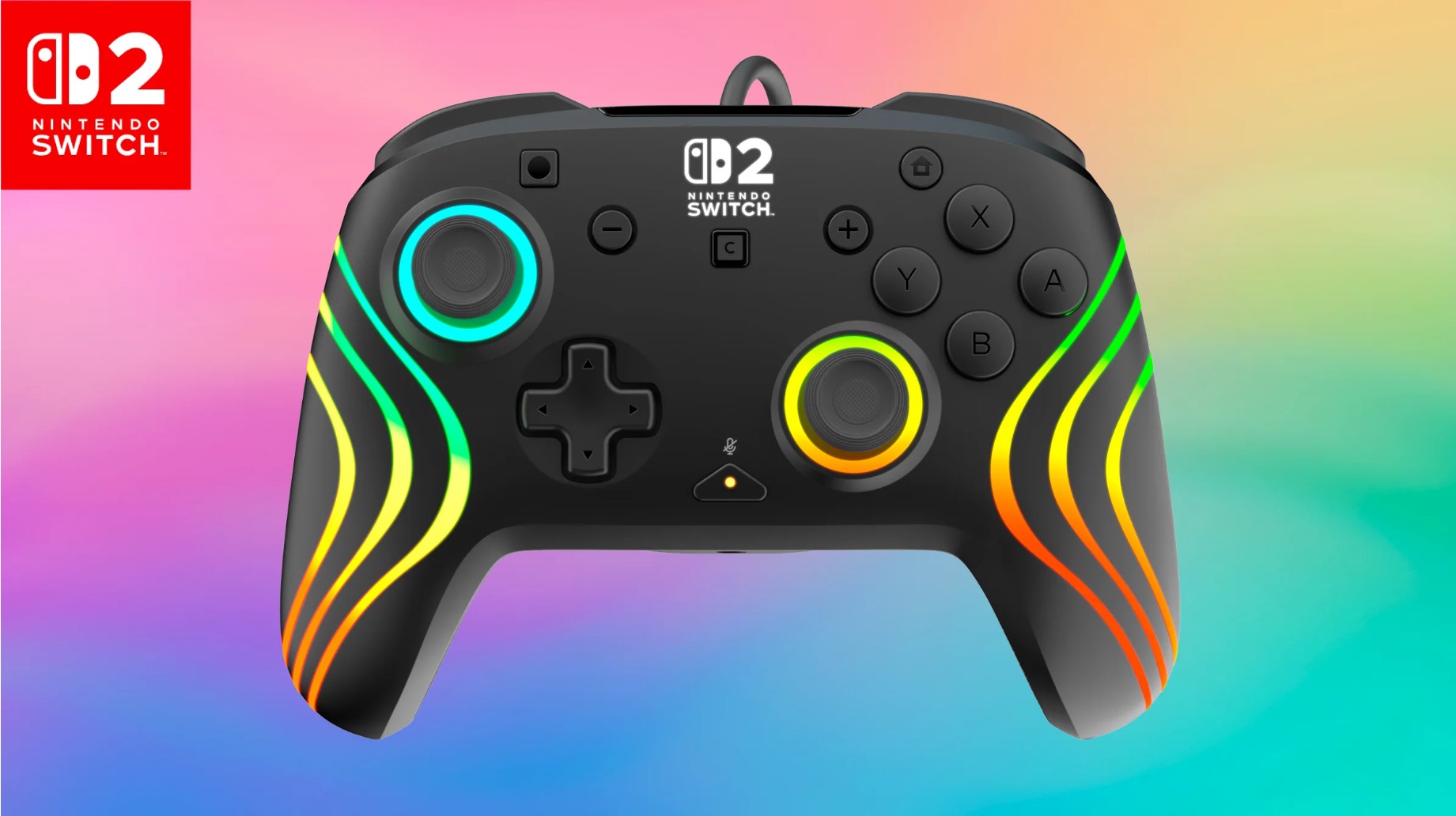 TURTLE BEACH SWITCH 2 WIRED CONTROLLER AFTERGLOW WAVE BLACK