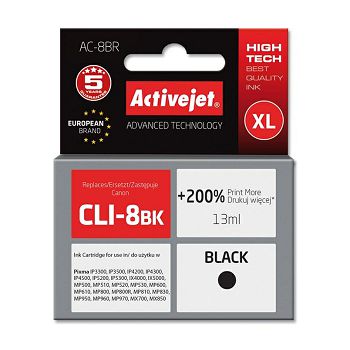 Activejet black ink Canon CLI-8Bk