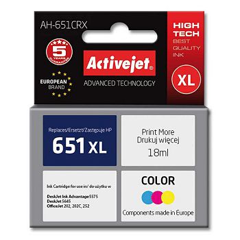 Activejet color ink HP 651 C2P11AE, 18ml
