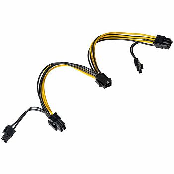 AKYGA Adapter PCI-E 6 pin (m) / 2x PCI-E 6+2 pin (f) 2x 15cm