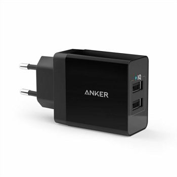 Anker 24W 2-port USB wall charger black