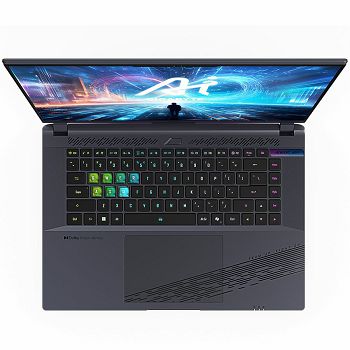 GIGABYTE Notebook AORUS 16X 9SG 16.0in (2560x1600) WQXGA 165Hz, Intel Core i7-13650HX, 16GB (2x8GB) DDR5 5600MHz, 1TB Gen4, RTX 4070 8GB, 1xTB4, USB3.2A, 1xType-C, HDMI, WiFi/BT 6E, FHDCam, RGB KB, Li