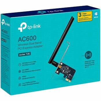 AC600 Dual Band Wi-Fi PCI Express AdapterSPEED: 433 Mbps at 5 GHz + 200 Mbps at 2.4 GHzSPEC: 1× High Gain External Antennas"