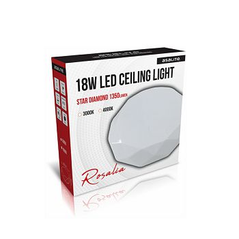 Ceiling LED light, diamond, 18W STAR, 3000K, 1350lm