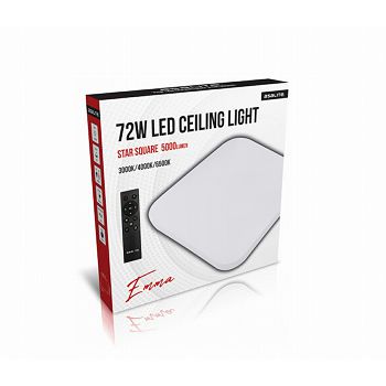 Ceiling LED light, square, 72W OPAL + remote control