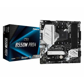 Matična Asrock AM4 B550M PRO4, 4xDDR4, PCIe 4.0, M.2, ALC1200, S.AM4