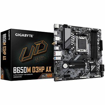 GIGABYTE B650M D3HP AX (AM5, 4xDDR5, 1xHDMI, 2xDP, 2.5GbE LAN, Wi-Fi 6E 802.11ax, mATX, Retail)