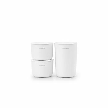 Brabantia set of 3 pots for the bathroom, white