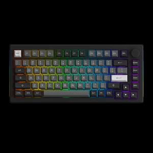 AKKO 5075B Plus S Black&Silver Gaming Keyboard - V3 Pro Cream Yellow