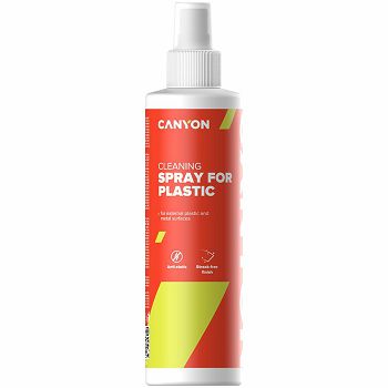 Canyon Plastic Cleaning Spray for external plastic and metal surfaces of computers, telephones, fax machines and other office equipment, 250ml, 58x58x195mm, 0.277kg