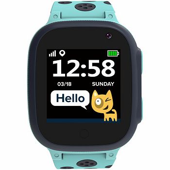 Kids smartwatch, 1.44 inch colorful screen,  GPS function, Nano SIM card, 32+32MB, GSM(850/900/1800/1900MHz), 400mAh battery, compatibility with iOS and android, Blue, host: 52.9*40.3*14.8mm, strap: 2