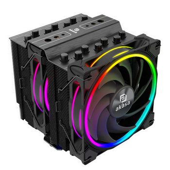 Akasa Soho H7 Dual Tower CPU Cooler, ARGB - 120 mm, black AK-CC4026HP01