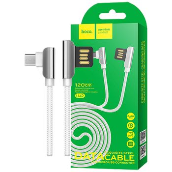 hoco. USB kabel za smartphone, micro USB, 1.2 met., 2.4 A, bijela - U42 Exquisite steel, Micro USB, WH
