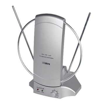 Iskra Antena sobna sa pojačalom, UHF/VHF, srebrna - G2235-06