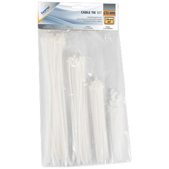  Plastične vezice, set, 120 kom., bijela - CTS WH