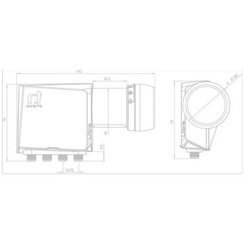 Inverto LNB Quattro, šum 0,2 dB, Ultra, DVB-S2 ( HD - UHD ) - IDLT-QTL412-ULTRA-OPN