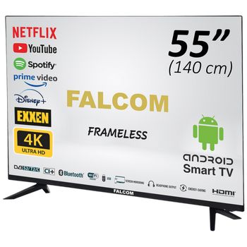 Falcom Smart LED TV@Android 55", UHD 4K, DVB-S2/T2/C, HDMI, WiFi - TV-55LTF022SM