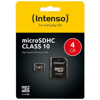 (Intenso) Micro SD Kartica 4GB Class 10 (SDHC & SDXC) sa adapterom - SDHCmicro+ad-4GB/Class10