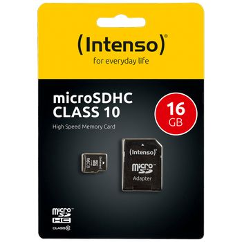 (Intenso) Micro SD Kartica 16GB Class 10 (SDHC & SDXC) sa adapterom - SDHCmicro+ad-16GB/Class10