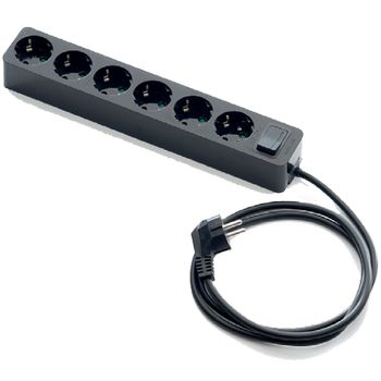Famatel Produžni kabel 6 utičnica, 1.5m, prekidač, crni, 1.5mm² - 2518-N