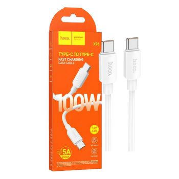 hoco. USB kabl za smartphone, type C, 100W, bijela - X96 Hyper, 100W, White