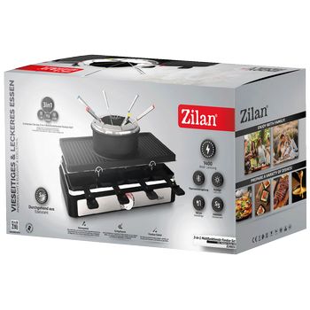 Zilan Električni Roštilj / Raclette / Fondue od sira, 3u1, 1400W - ZLN8856