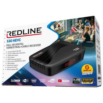 REDLINE Prijemnik zemaljski,DVB-T2/C,Full HD,H.265/HEVC, WiFi,Scart - S30 HEVC