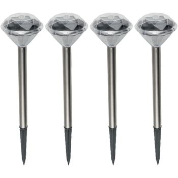 home Solarna vrtna LED lampa, metalna, set 4 komada, 200 mAh - MX 802/4