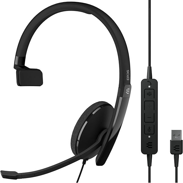 EPOS ADAPT 130T USB II – Mono USB Headset Certified for Microsoft Teams