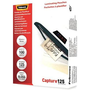 Fellowes Laminating Pockets 65 x 95 mm, 125 mic, 100 pcs