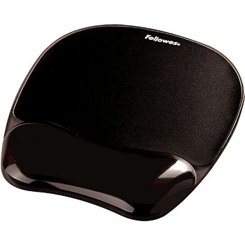 Fellowes Crystal™ Gel Mouse Pad/Wrist Rest, Black