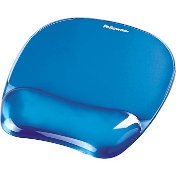 Fellowes Crystal™ Gel Mouse Pad/Wrist Rest, Blue