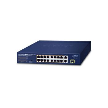 PLANET PoE preklopnik (Switch) 16-port 10/100Mbps + 2-porta 10/100/1000T + 1-port djeljivi 1000X SFP, rackmount kit