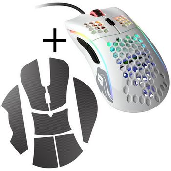 Glorious Model D gaming mouse - white, glossy + grip tape - black-GABU-302