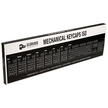 Glorious ABS Keycaps - 105 St., schwarz, ISO, UK-Layout G-104-BLACK-UK