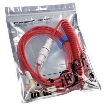 Ducky Premicord Apple Red Spiralkabel, USB Typ C auf Typ A - 1,8m DKCC-FRCNC1