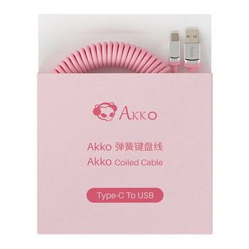AKKO Coiled Cable, USB-C auf USB-A - pink 6925758615266