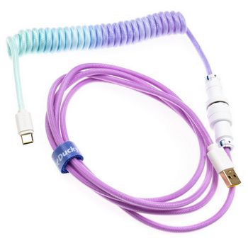 Ducky Premicord Azure Coiled Cable, USB Typ C auf Typ A - 1,8m-DACOC2-AZU1