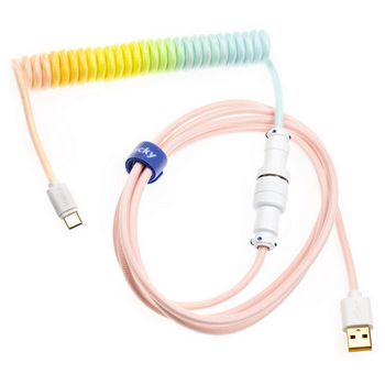 Ducky Premicord Cotton Candy Coiled Cable, USB Typ C auf Typ A - 1,8m-DACOC2-COT1