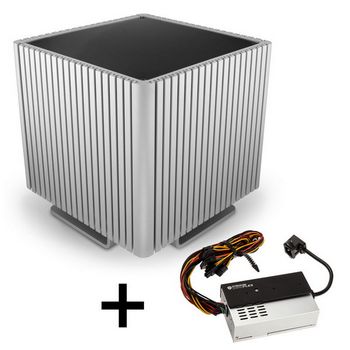 Streacom DB4 Fanless Cube case + ZeroFlex 240 power supply - silver-GEBU-174